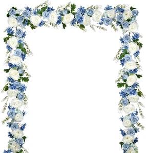 2 Pack Artificial Peony Garland, Total 12Ft Floral Greenery Garland with Rose Fl - Picture 1 of 12