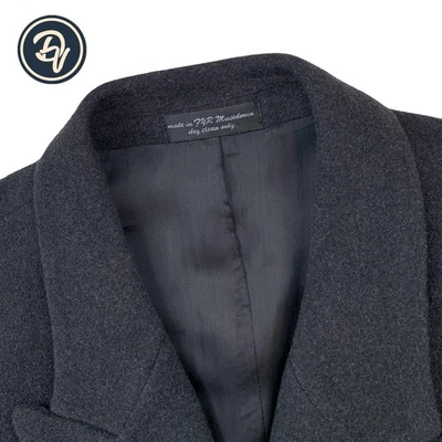 VTG 48 R Chaps by Ralph Lauren Charcoal Grey Double Breast Wool & Cashmere Coat - Image 1 of 4