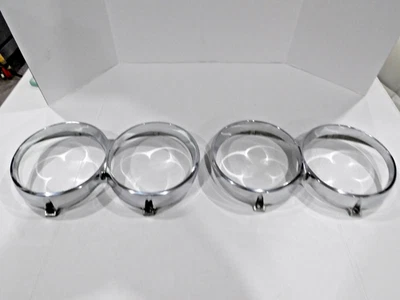 VINTAGE 61 - 64 LINCOLN CONTINENTAL PAIR FRONT HEADLIGHT BEZELS VERY NICE!! - Image 1 of 4