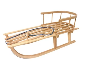 Luge bois avec dossier et corde – modèle TRADITIONNEL - Bild 1 von 5