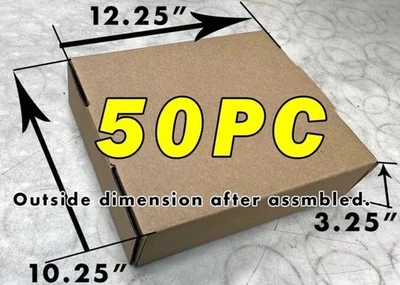 12x10x3 TAPE FREE 50pc Packaging Box Cardboard Corrugated Packing Shipping - Image 1 of 4