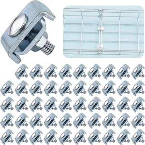 50 Pack Wire Mesh Cable Tray Coupler Kit, Steel Bracket Hardware Components NEW - Afbeelding 1 van 6