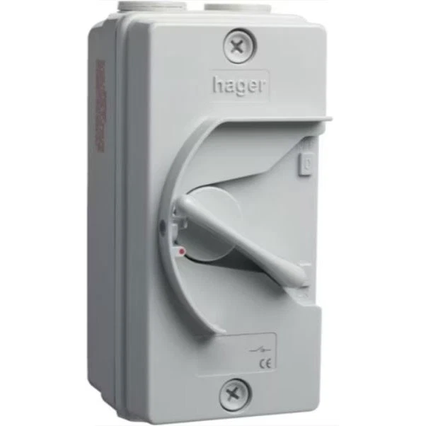 Hager JG232IN Isolator, Weatherproof, Hoseproof, IP66, Surface Mount, 2 Pole,... - image 1 of 1
