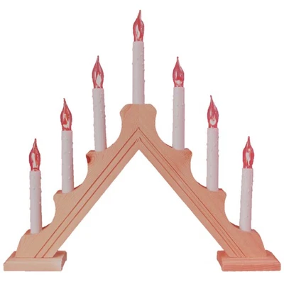 Indoor Flickering 7 Candle Arch Bridge Light Christmas Xmas Ornament Decoration - Image 1 of 4