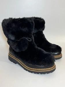 Sam Edelman Blanche Black Faux Fur Boots Size 8 - Picture 1 of 20
