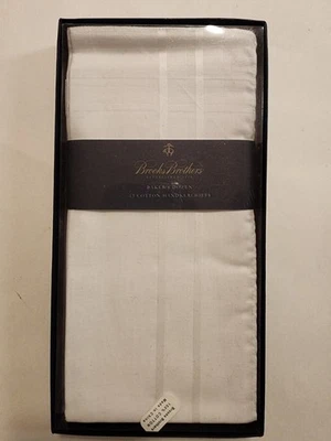 New Brooks Brothers Thirteen Bakers Dozen (13) 100% Cotton White Handkerchiefs - Image 1 of 4
