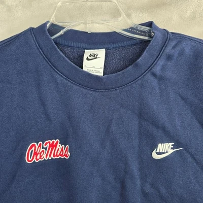 Sudadera Nike Ole Miss Rebels cuello redondo azul marino para hombre XL Foto 1 de 4