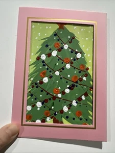 Weihnachtsbaum, Winter, Original, Miniatur Gemälde, klein, Mini, - Bild 1 von 6