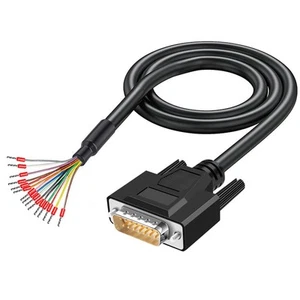 6.56Ft 24AWG DB15 Male RS232 15Pin Serial Extension Cable 15-Pin Gold Plated ... - Picture 1 of 8