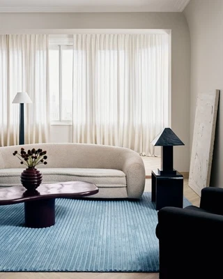 Nordic Knots Sky Blue Rug - Hand Tufted Rug Wool area Rug any size available - Image 1 of 4