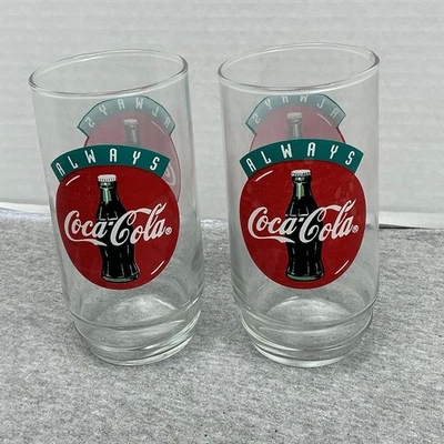 Juego de 2 vasos vintage de Coca Cola Always Foto 1 de 3