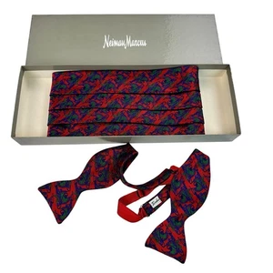 TURNBULL & ASSER Seiden Kummerbund + Fliege bunt skurriles Design + Box - Bild 1 von 22
