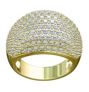 4.20 CT TW Pave Set Diamond Fashion Anniversary Ring in 18k Yellow Gold  - Picture 1 of 5