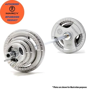 Olympic Barbel 6ft Solid Steel Weight Training Bar Spring Clip Collars MARCY - Picture 1 of 7