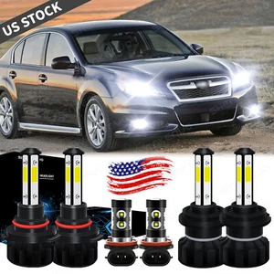 For Subaru Legacy 2010-2012 2013 2014 6x LED Headlight & Fog Lights Bulbs combo - Picture 1 of 11