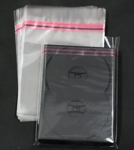 600 Schutzhüllen aus Folie mit Verschluss adhäsiv für DVD-Hüllen 14 mm - Bild 1 von 6