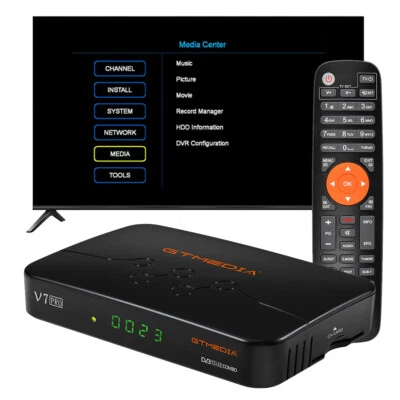 V7 PRO DVB-S2/T2 H.265 Satellite TV Receiver Decoder HDTV Set Top Box PVR Record - Image 1 of 4