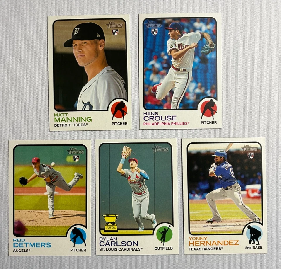2022 Topps Heritage Baseball Rookie Card LOT RC Manning, Hernandez, Carlson - Image 1 of 1