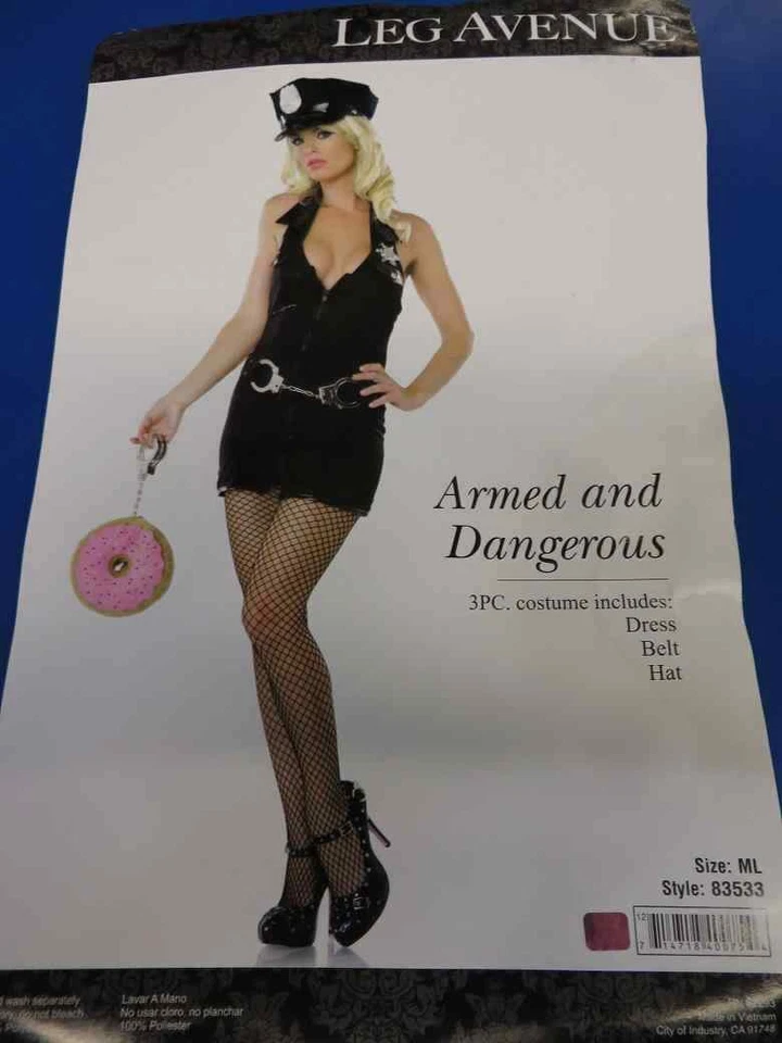 Police Officer Cop Halter Dress 3 PC Costume Ua83533 M/l