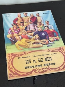 NOVEMBER 3 1951 LSU TIGERS VS OLE MISS REBELS FOOTBALL PROGRAM Ships FREE!!! - Picture 1 of 7