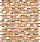 Glasmosaik Naturstein Muschel Verbundmosaik Mosaikfliese Braun Beige WB86-0012