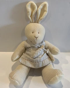 Russ Berrie & Co. Bunny Patch 4194 11" seltene beige Strickoptik mit Kleid - Bild 1 von 5