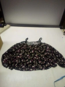 XHILARATION Black Rose Floral  Top, Size 1X, Long Sleeve Cami Tank - Picture 1 of 5