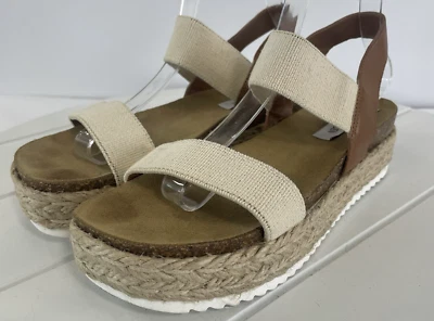 STEVE MADDEN Mujer Jaklin Crema Correa Alpargatas Plataforma Yute Sandalias Talla 9 Foto 1 de 4