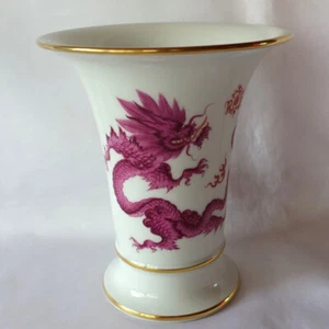 schöne Meissen Vase Ming Drache 1.Wahl Trichter Vase 16,4 cm / CU 195(1) - Bild 1 von 7
