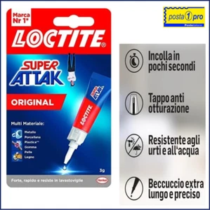 Colla SUPER ATTAK 3g Loctite istantanea cianoacrilato adesivo resistente attack - Foto 1 di 10