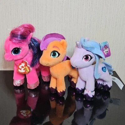 My Little Pony Plush Lot 3 2021 2010 Sunny Starscout Ruby Izzy Moonbow Hasbro Ty - Image 1 of 4