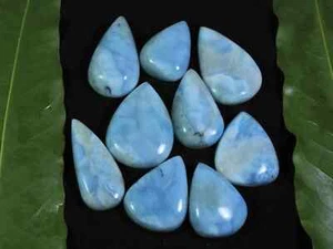 15X21-18X28MM Natural Larimar Pectolite Pear Cabochon Loose Gemstone 9Pcs C910 - Picture 1 of 9