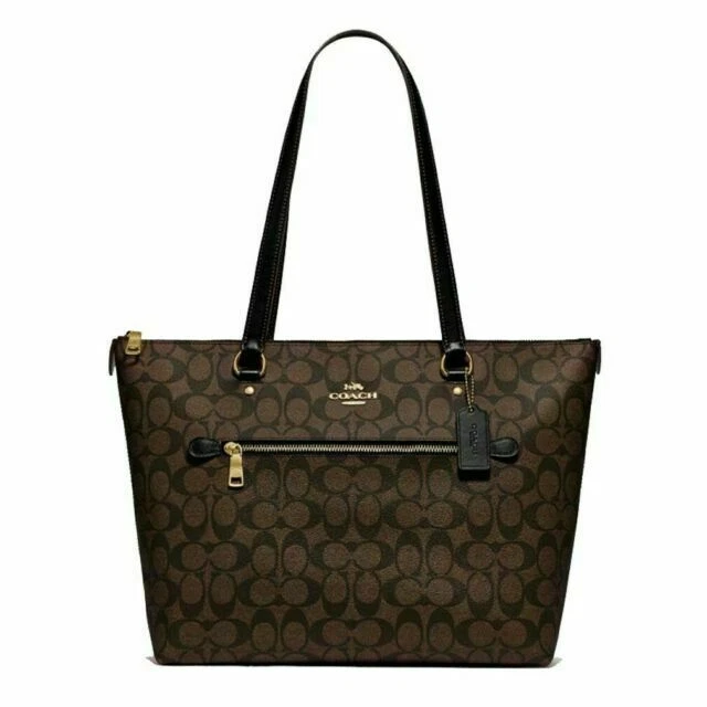 Coach F79609 Gallery Tote Shoulder Bag - Brown/Black