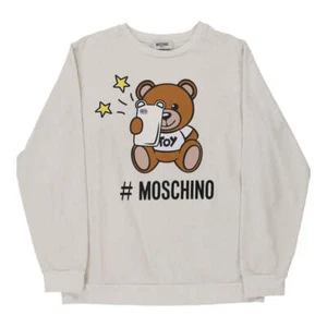 14 Years Moschino Graphic Sweatshirt - Medium White Cotton - Picture 1 of 12