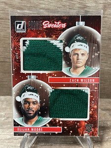 2021 Donruss Holiday Sweaters Duals Zach Wilson Elijah Moore Rookie RC TC1794