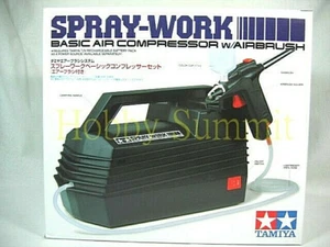 Tamiya  SPRAY-WORK  Air Compressor  w/ Airbrush Set  1/12 1/24 1/35 1/350  74520 - Picture 1 of 7