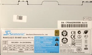 Seasonic ET Serie 500W (SS-500ET) ATX Netzteil 500 Watt 80 Plus #31282 - Bild 1 von 1