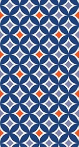 Cathedral Window Wedding Floral Garden Party Guest Towel Napkins - Blue/Orange - Picture 1 of 1