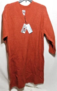 Future Collective Rust Long Sleeve Midi Sweater Dress Ribbed Knit Women's 2X - Picture 1 of 3