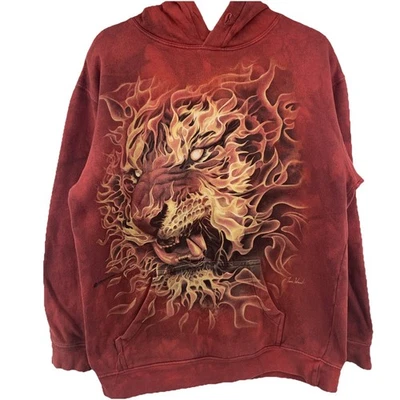 Sudadera para hombre The Mountain talla pequeña rojiza con capucha Fire Tiger Foto 1 de 4