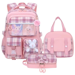 Girls Backpack Set With Lunch Bag and Multi-Compartment Pencil Case,Cute Girl... - Picture 1 of 9
