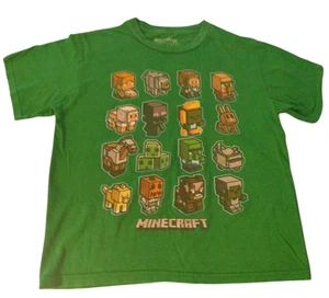 Preowned Mojang Minecraft Boys' Green Shirt Size 8 Medium Nice condition - Picture 1 of 2