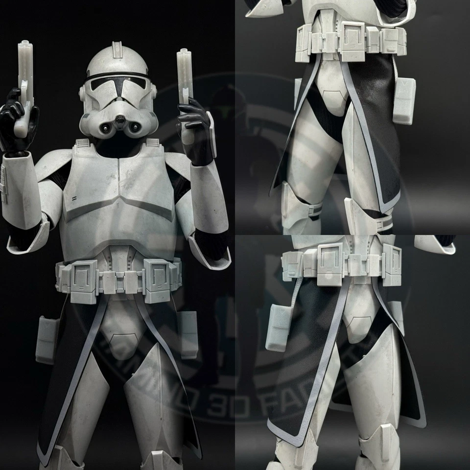 Conjunto Kama Star Wars 1/6 personalizado preto e cinza para boneco Clone Trooper 12 polegadas - Imagem 1 de 1