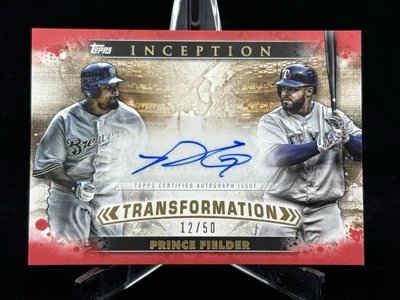 2024 Topps Inception Prince Fielder Transformation Red Auto /50 ITA-PF One Touch - Image 1 of 3