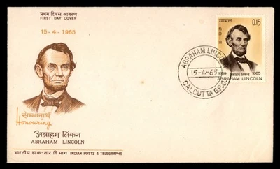Mayfairstamps India FDC 1965 Abraham Lincoln Calcuta Primer Día Cubierta aau_78641 Foto 1 de 2