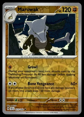 MAROWAK 73/142 UNCOMMON STELLAR CROWN POKEMON - Image 1 of 4