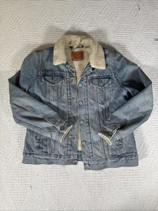 Chaqueta de camionero Levi Strauss Sherpa mediana denim forrada de piel sintética - Imagen 1 de 24