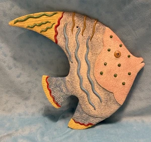 VTG large Wall Mount Indoor / Outdoor Plaster Tropical Colorful Fish Decoration - Picture 1 of 6