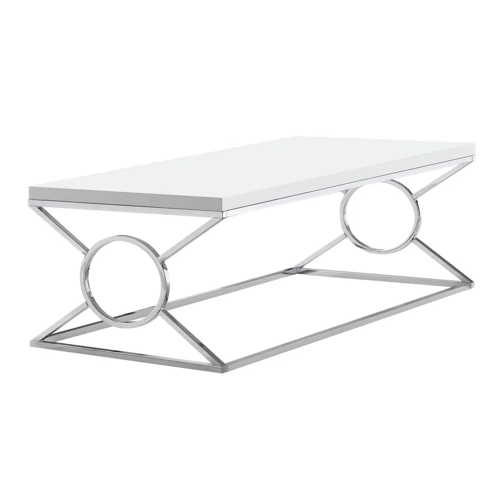Monarch Specialties I COFFEE TABLE, WHITE - Image 1 of 4