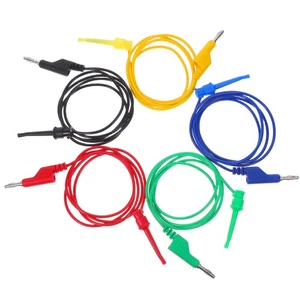  5 Stück Elektrische Messleitungen Bananenkabel Multimeter Clip Drähte Stecker - Bild 1 von 20